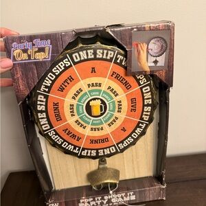 Drinking Game Dartboard with Bottle Opener - Orange, Black
